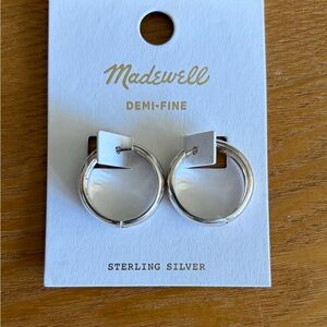 Madewell Sterling Silver 925 Demi-Fine Hoop Earrings NEW